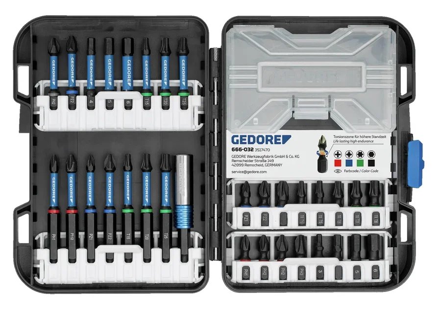 GEDORE 666-032 Torsion bit box, 32 pieces