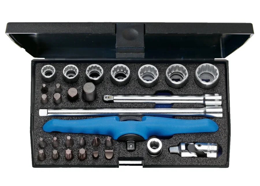 GEDORE D 20 MOT Tool set 1/4" for Motorcycles 30-pieces