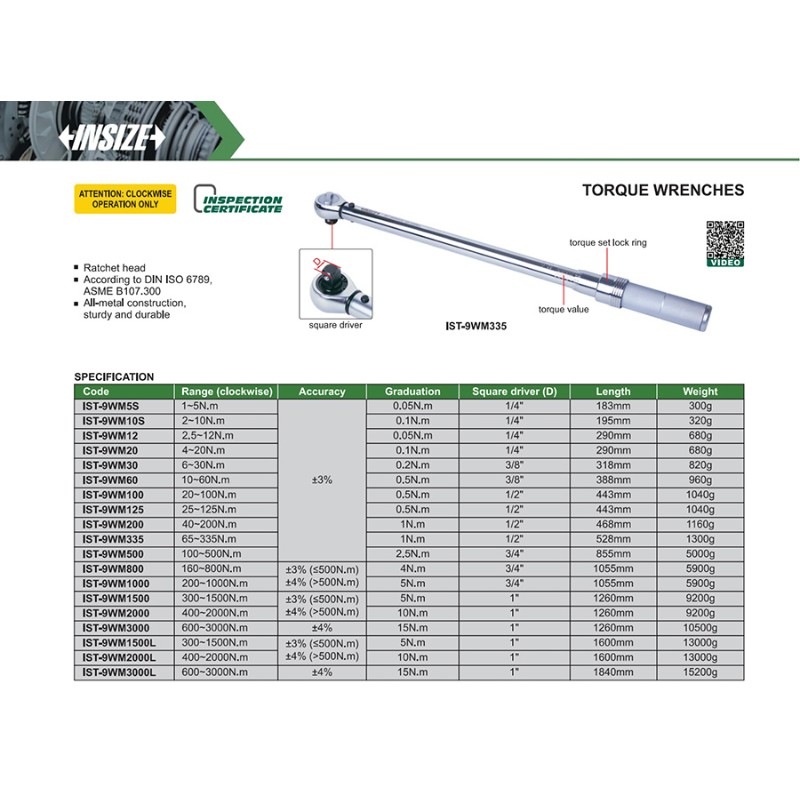 INSIZE IST-9WM1500L Torque Wrench 300~1500 N.m - photo 2