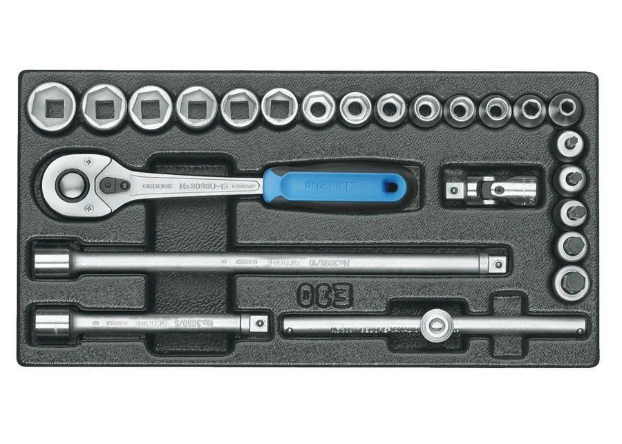 GEDORE 1500 ES-30 Socket set 3/8" in 1/3 ES-Module