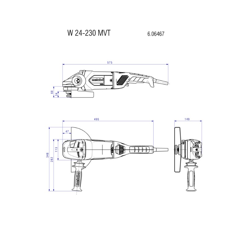 Metabo W 24-230 MVT Angle Grinder - photo 3