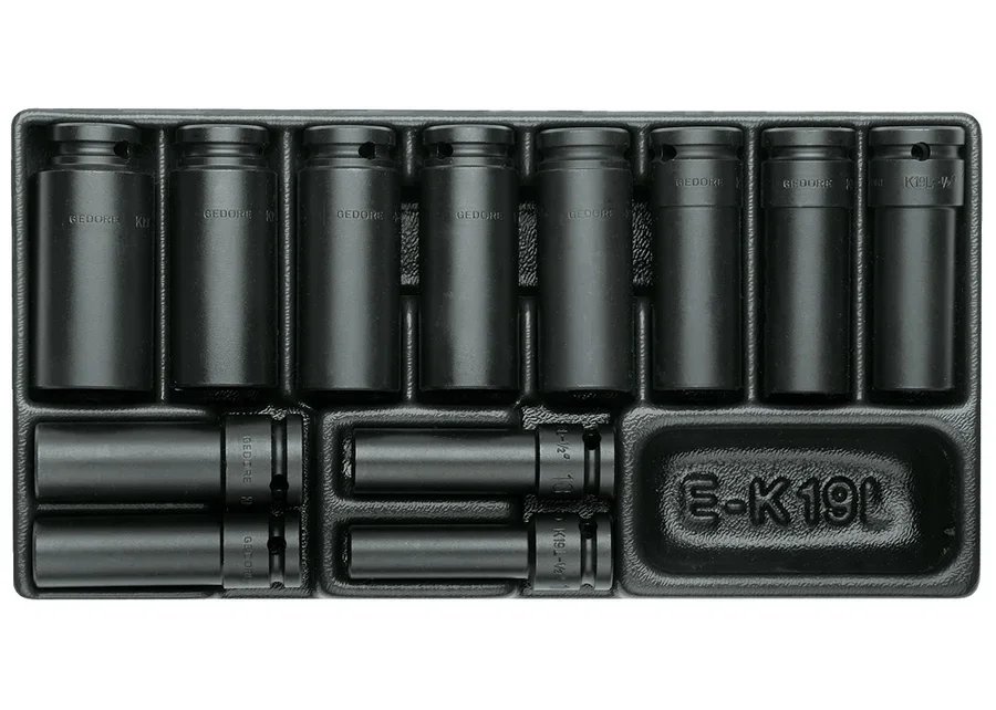 GEDORE 1500 ES-K 19 L Set Impact sockets 1/2" in 1/3 ES module