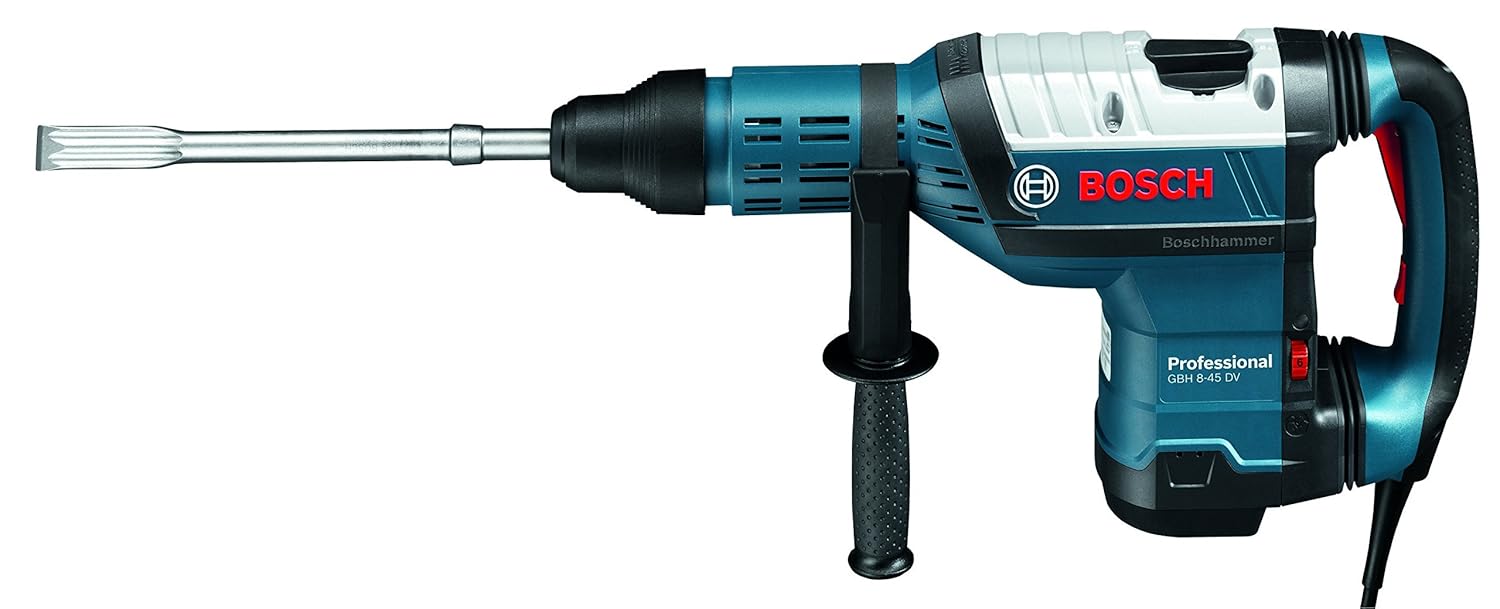 Bosch GBH 8-45 DV Corded Electric Rotary Hammer with SDS Max | 1500 W, Turbo Power Function | Rated Speed 0-305 RPM | Impact Rate 1380 – 2760 BPM, Energy 12.5 J| Speed Selection | 1 Yr Warranty