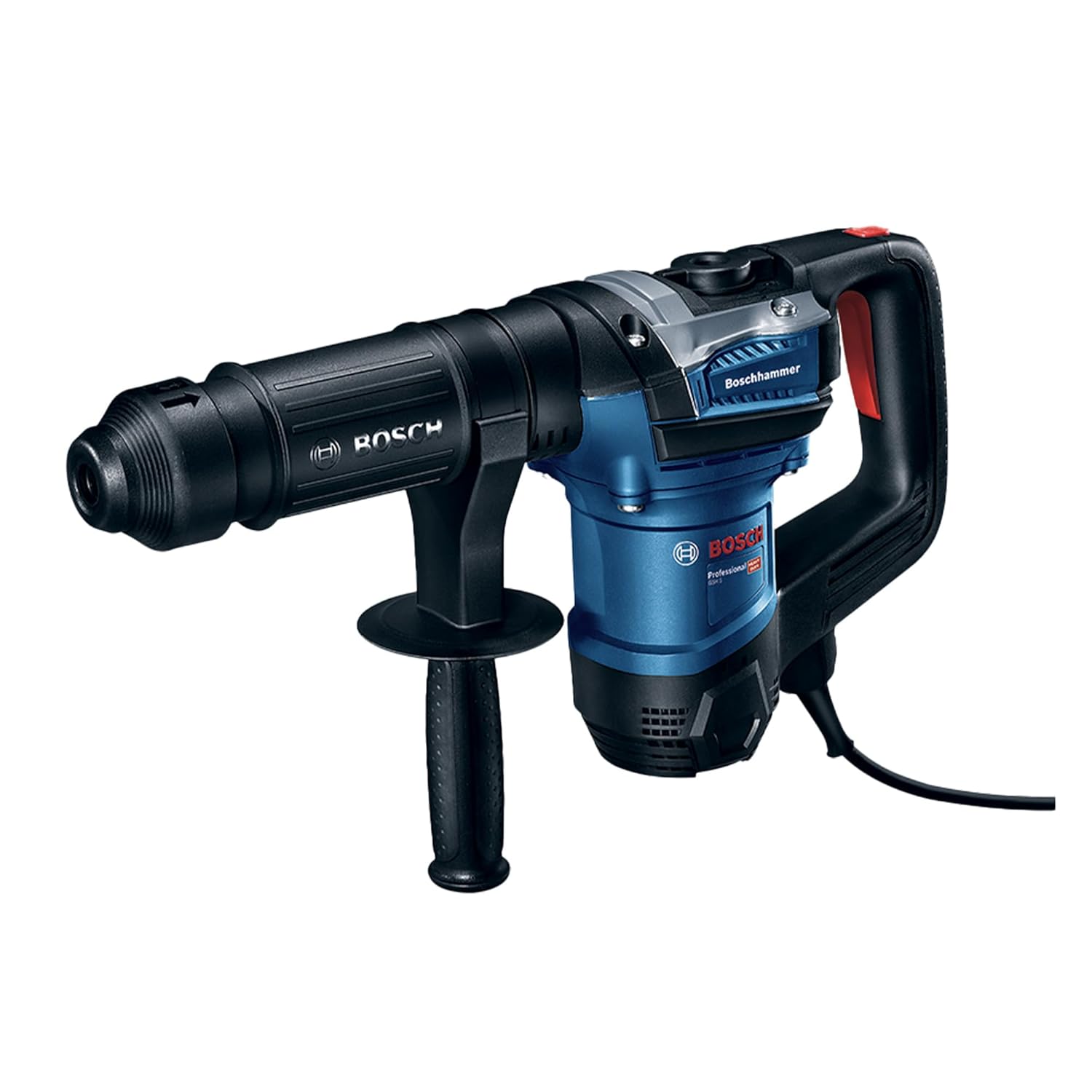 Bosch GSH 5 Heavy Duty Corded Electric Demolition Hammer with SDS Max, 1,100W, 2,850 bpm, 7.5J, 5.6 kg, 1 Year Warranty