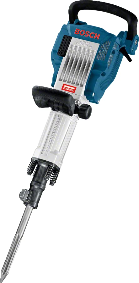 Bosch GSH 16-30 Heavy Duty Corded Electric Demolition Breaker with Hex,1,750W,300 BPM,41J,16.9 Kg,Vibration Control + 1 Pointed Hex Chisel,30 Mm Hex Shank,& Carrying Case,1 Year Warranty,Multicolour