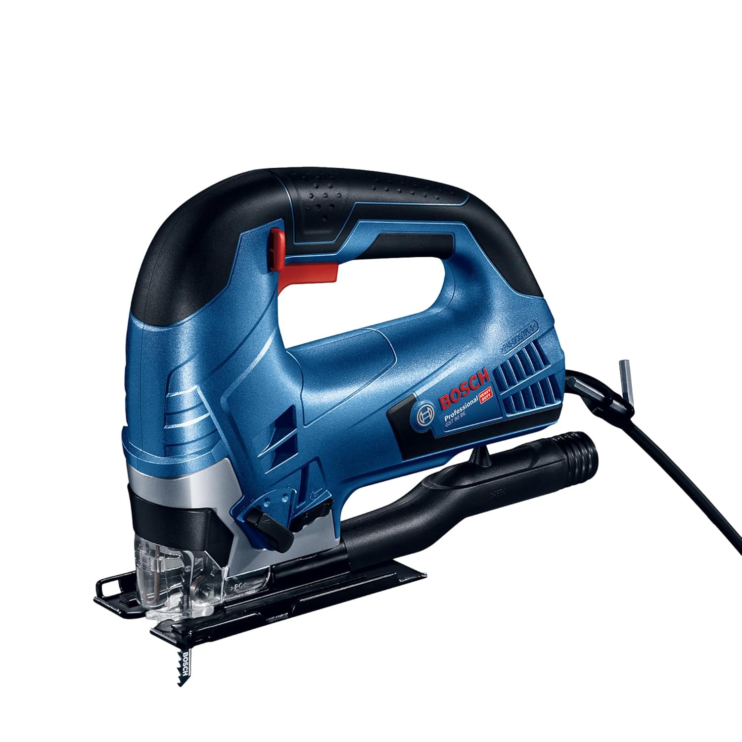 Bosch GST 90 BE Professional Heavy Duty Jigsaw, 650W, SDS, 2.6 Kg with Dust Extraction Set & 5 x T144D Blade
