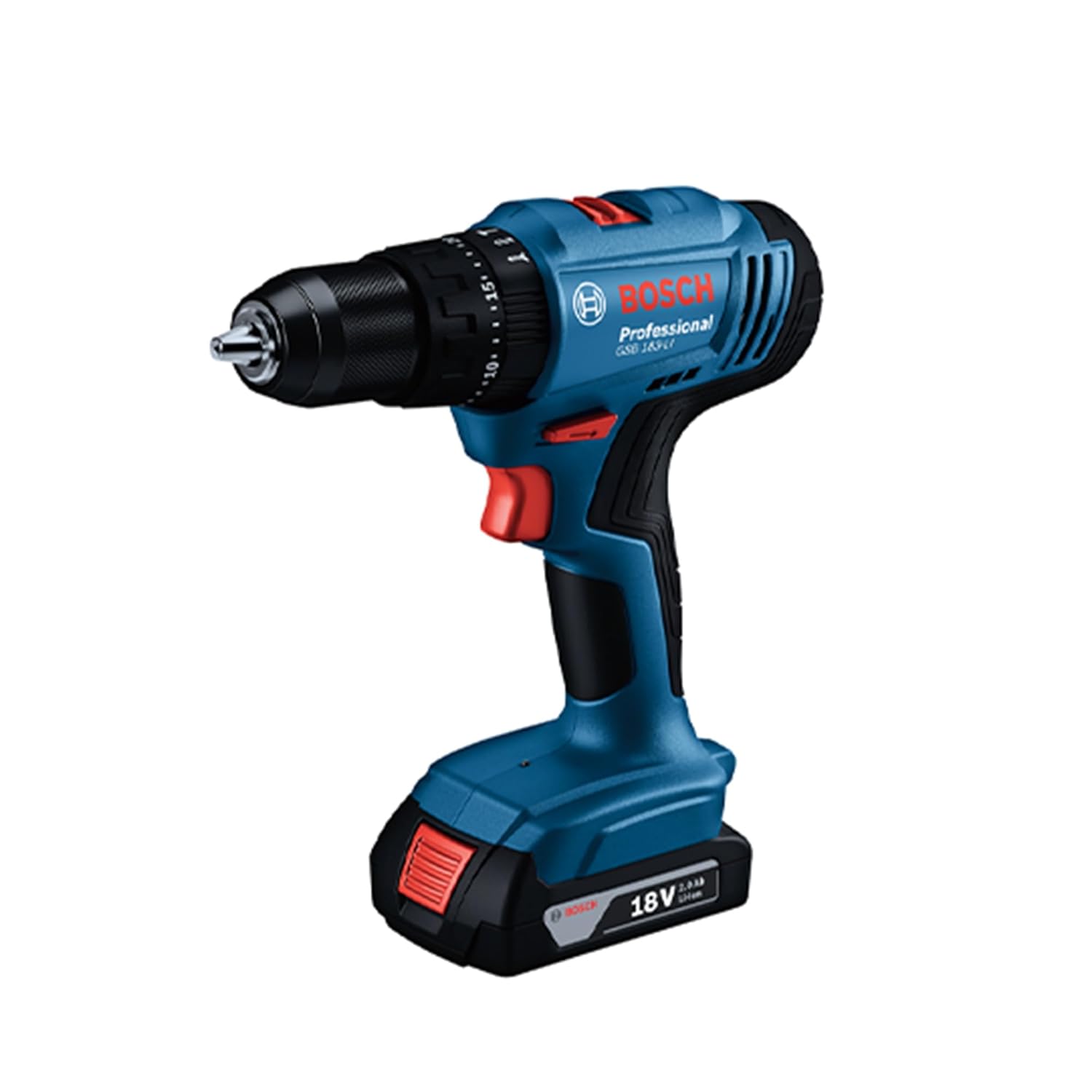 BOSCH GSB 183-Li Professional Impact Drill Kit | Brushless Motor | Speed (1st/2nd)- 374-484/1402-1815 RPM | Chuck Size 10 mm | Manufacturing & Construction | 1 Battery & 1 charger| 1 Yr Warranty