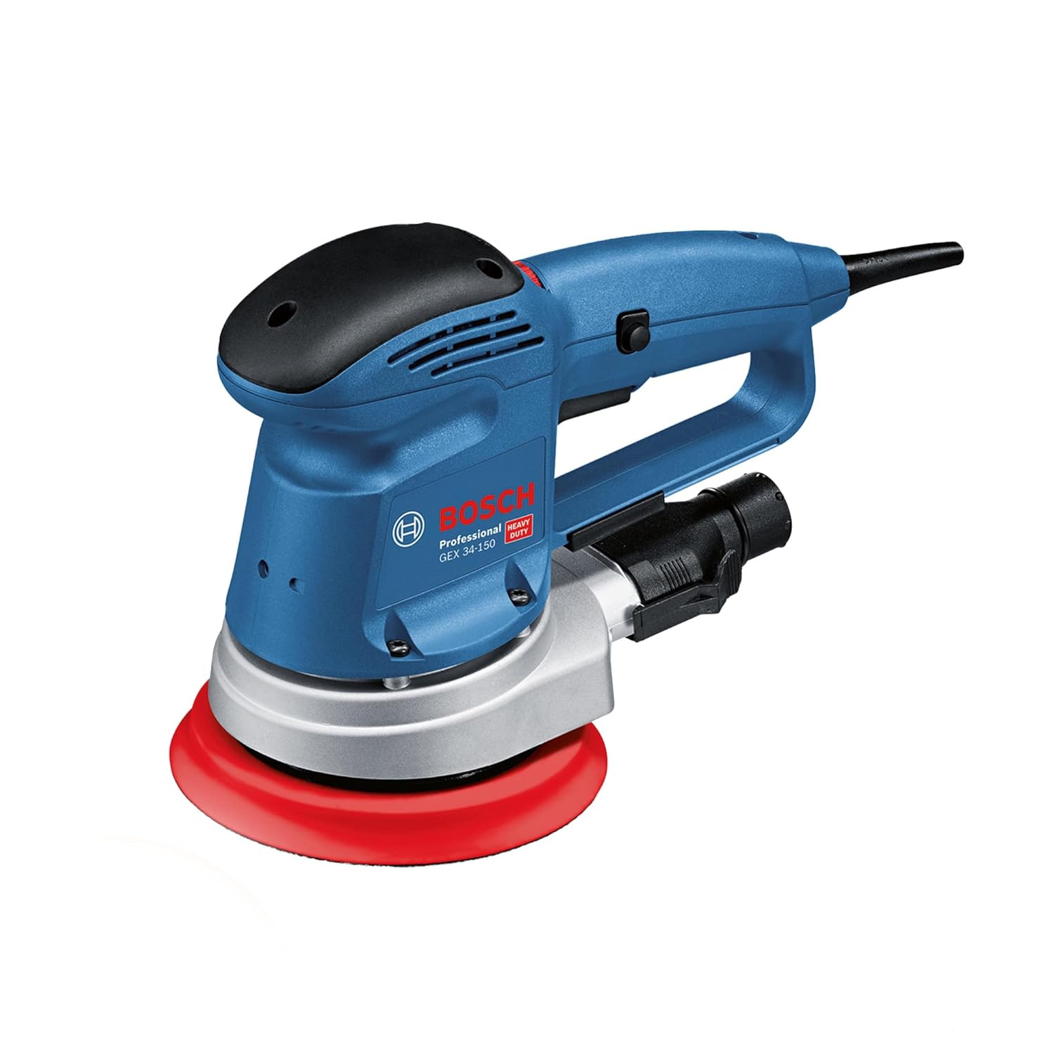 BOSCH GEX 34-150 Professional Random Orbit Sander | 340 W | High Removal Rate | 150 mm Sanding Disc, Multi-hole packing pad, Speed Selection with No-load Speed 4,500–12,000 RPM, 1 Yr Warranty