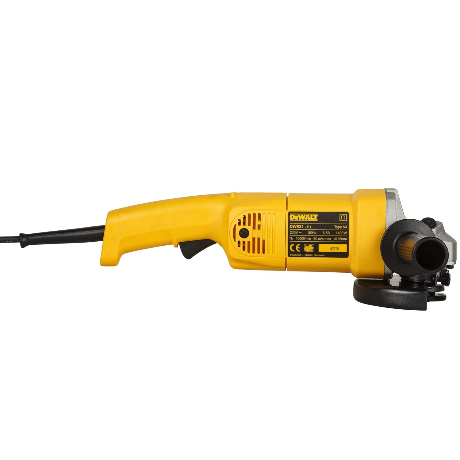 DEWALT DW831 1400 Watt 125mm Heavy Duty Medium Angle Grinder (5in)