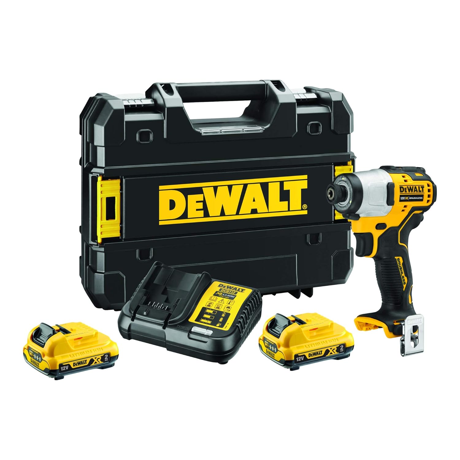 DEWALT DCF801D2-QW - XTREME 12V Li-ion Sub-Compact Series Cordless 1/4" Impact Driver with Brushless Motor-2x 2Ah Batteries Included