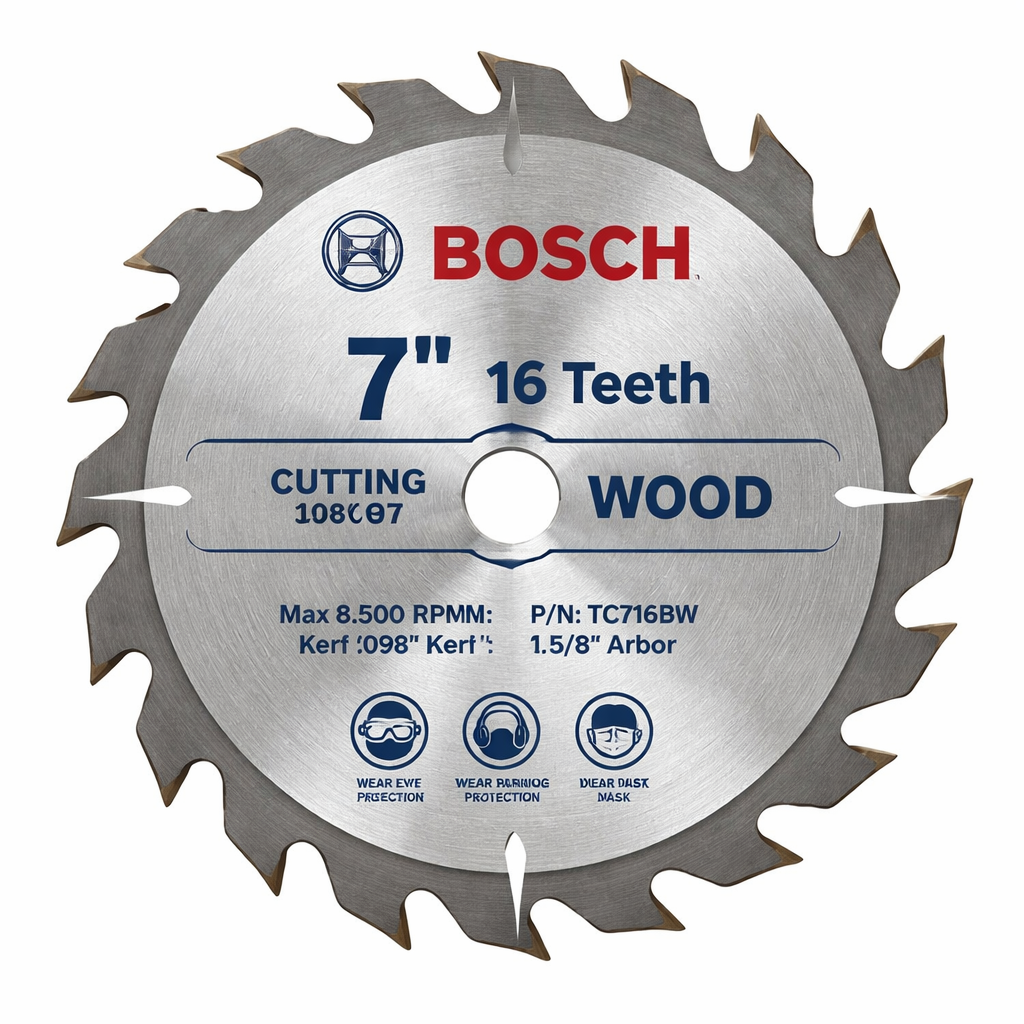 Bosch Circular Saw blade 7inch 16 Teeth for Cutting Wood