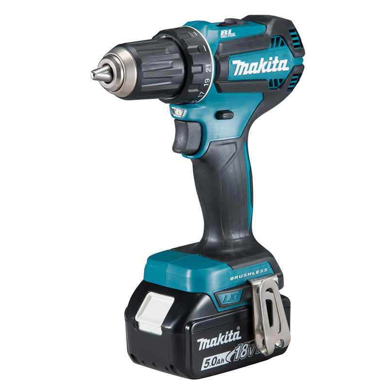 Makita DDF485RFE 18V Cordless Brushless Drill Driver with 2 Batteries & Charger Kit