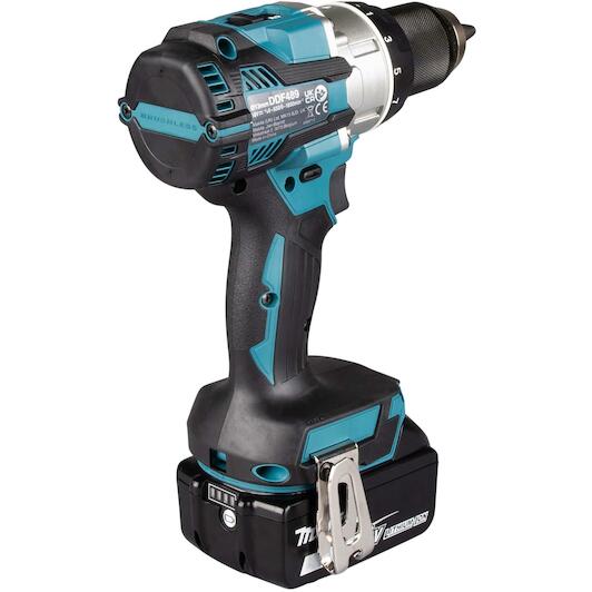 Makita DDF489RTJ 18V Brushless Cordless Drill Driver Kit with 2x 5.0Ah Batteries, Charger & Case