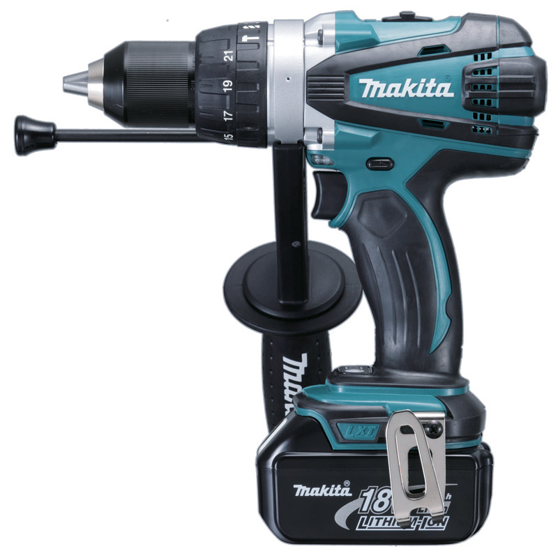 Makita DHP458RFE 18V LXT Cordless Brushless Hammer Drill Driver Kit (2x 3.0Ah Battery, Charger & Case)