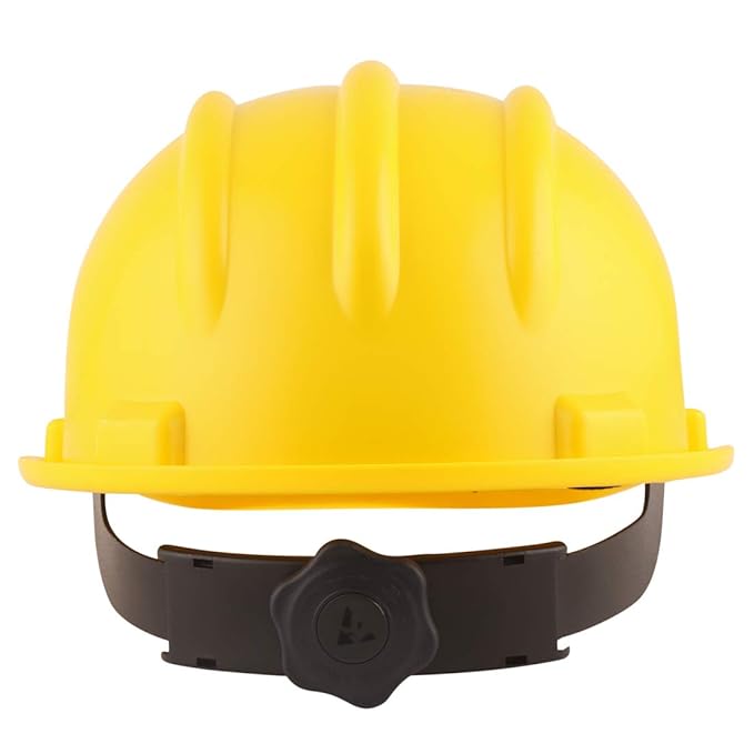 Safety Helmet for Men Construction Helmet | Ratchet Type Adjustment with Adjustable Chin Strap | Work Helmet with Side Slot for Attachment | is:2925:1984 Certified | Yellow - photo 2