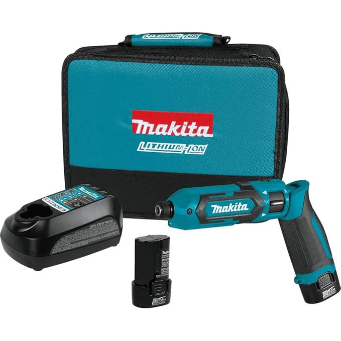 Makita TD022DSE cordless impact driver with 2 batteries and charger