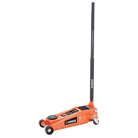 GROZ 3 Ton Hydraulic Floor Jack with 3X Faster Performance| Ideal for use with cars| Heavy Duty Steel Body| Safety Valve| Lifting Capacity: 3 Tons| Lifting Range: 133-465 mm| JACK/FL/3D