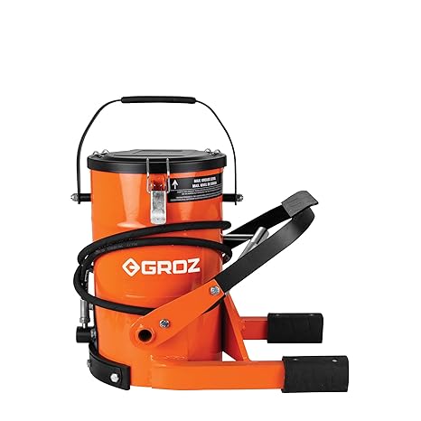 Groz FOP/10A Foot Operated Grease Pump 10 Kg | 12 Months Warranty| High Pressure Pump 8700PSI | Foot Grease Pump for Cranes, Automotive, Industrial Equipment | Up to 2gm per stroke