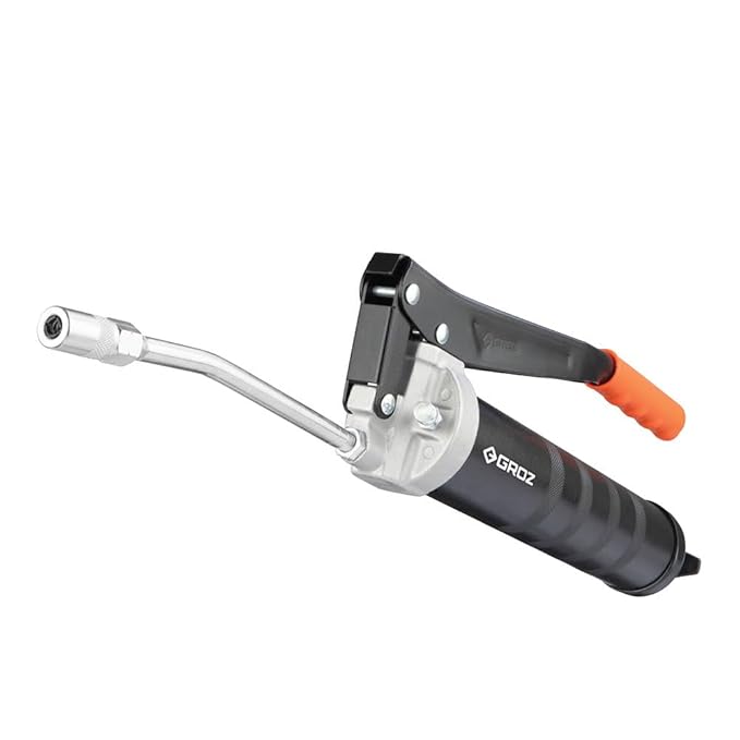 Groz G2R/B Double Piston Grease Gun with 6" Extension, Coupler | 3x Output | 12 Months Warranty | High Volume Grease Gun