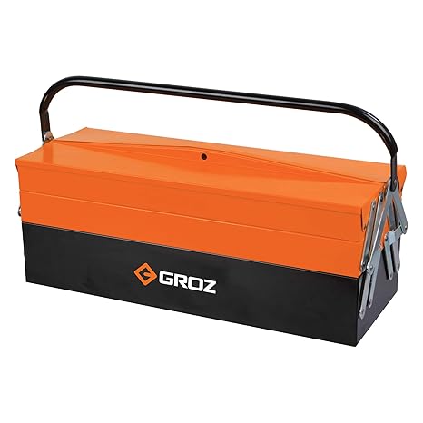 GROZ MTB/5 5 Tray Cantilever Tool Box| Ideal for organizing tools for DIY, household & industrial applications |Powder Coated| Heavy Gauge Steel Construction