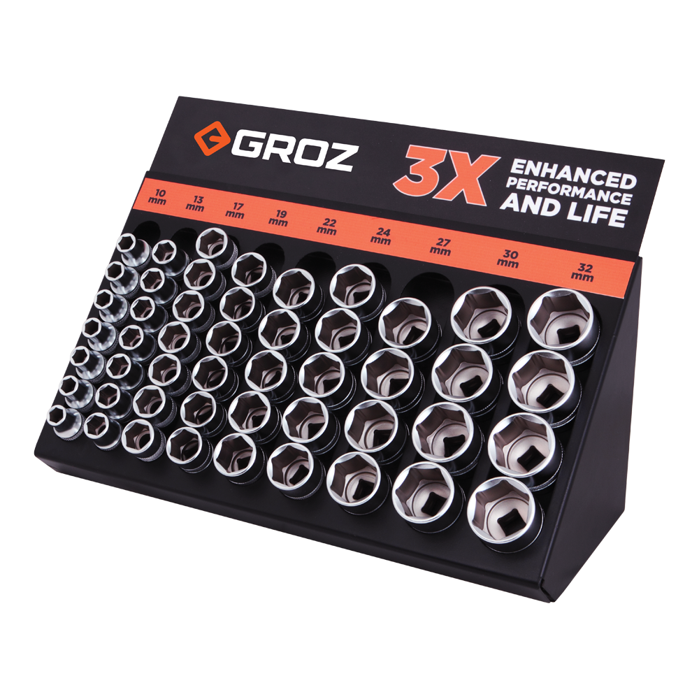 Groz SKT/H/1-2/UG/ST50 Socket Merchandiser 49 pc Socket Set