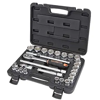GROZ KIT/SKT/H/1-2/27/UG 27 pcs 1/2 inch Socket Tool Kit for Mechanics, Professionals, DIYs | Chrome Vanadium| 3X Durable Sockets
