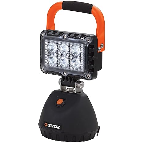 Groz LED/621 Multimode 18W LED Rechargeable Worklight | CE, RoHs & CREE Certified | Adjustable Brightness Upto 1000 Lumens | IP65 Rated | Magnetic Base with 270° Rotation