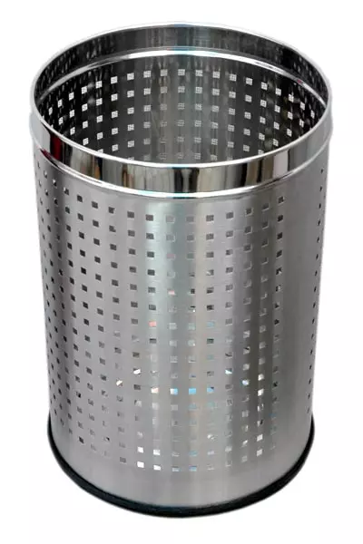 Fibrecrafts India Free Size Silver Stainless Steel Perforated Dustbin 8x12 Inch, SSPER10 12L