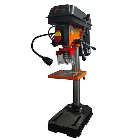 VOLTZ VZ-DP13 1.6-Amp 8-Inch 5-Speed Cast Iron Bench Drill Machine Benchtop Drill Press For Wood Working With Led Light (350W), 0.51 Inches, Multicolor