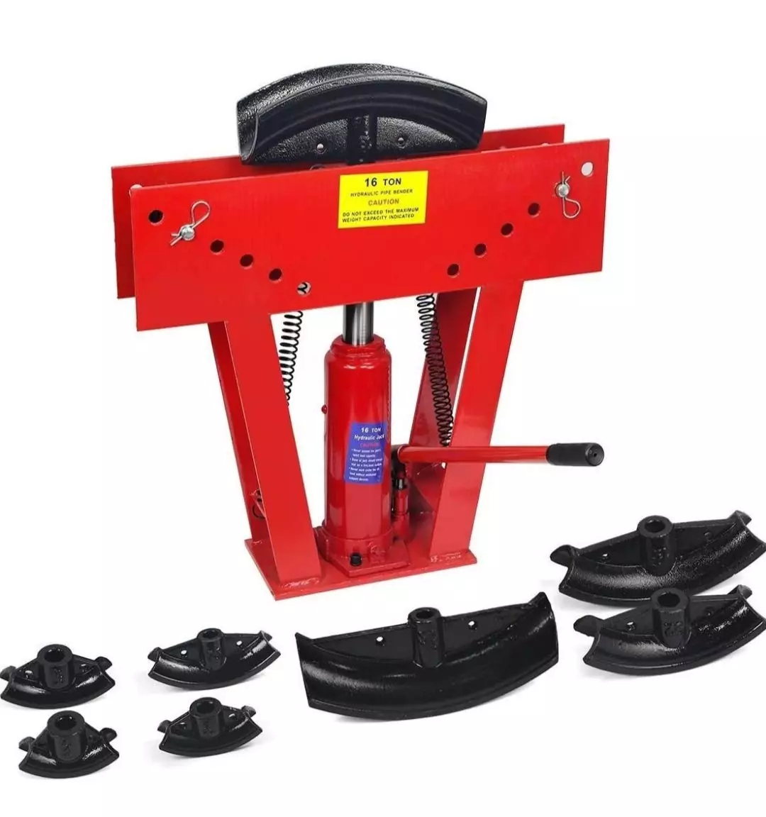 Voltz tools Hydraulic Pipe Bender 16 Ton Manual Tubing Heavy Duty Exhaust Tube Bending & 8 Dies upto 76.2 mm (3 Inch)