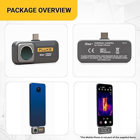 Fluke TC01A Thermal Imaging Camera Android 256x192 IR Resolution 25Hz Refresh Rate -10°C to 550°C - photo 2