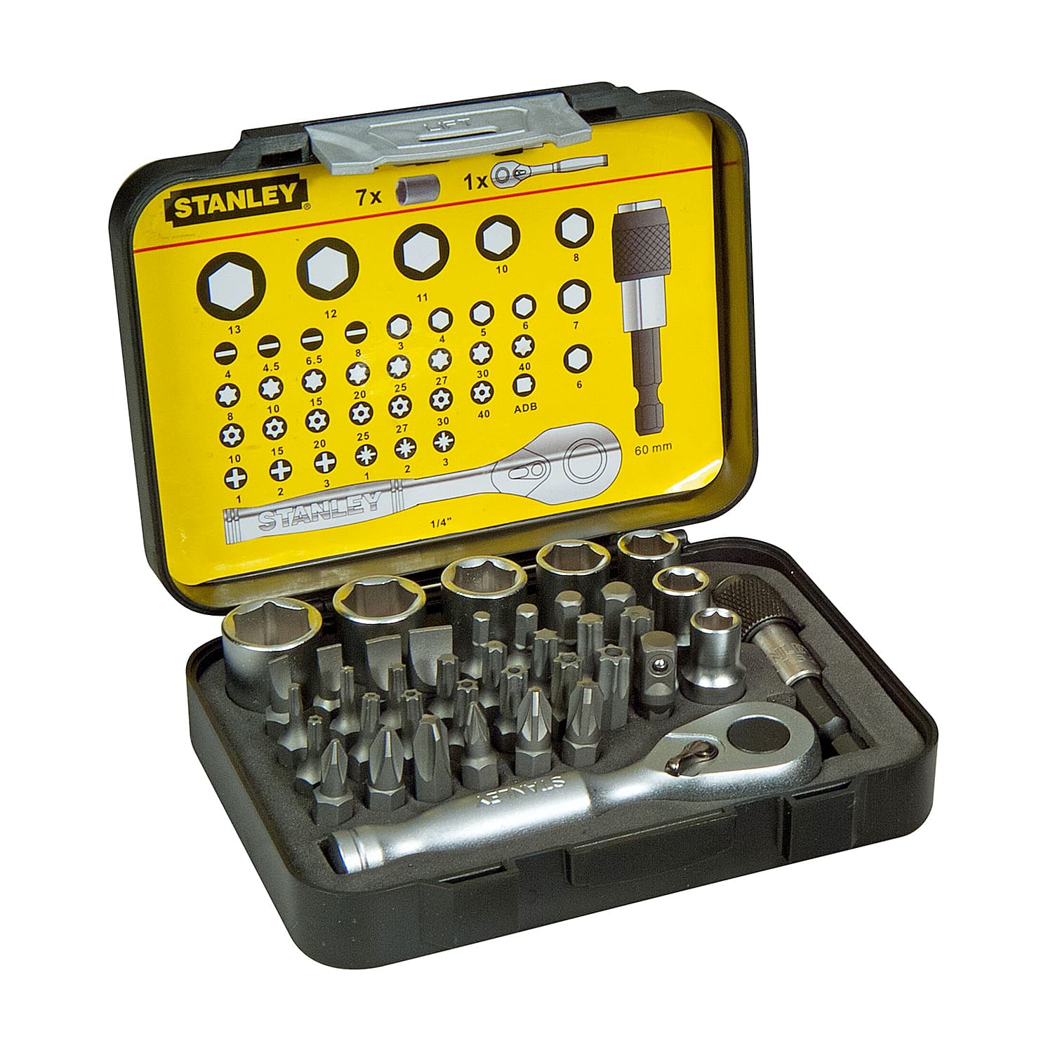 STANLEY 1-13-906 39PC FM BIT+SKT SET+RATCHET