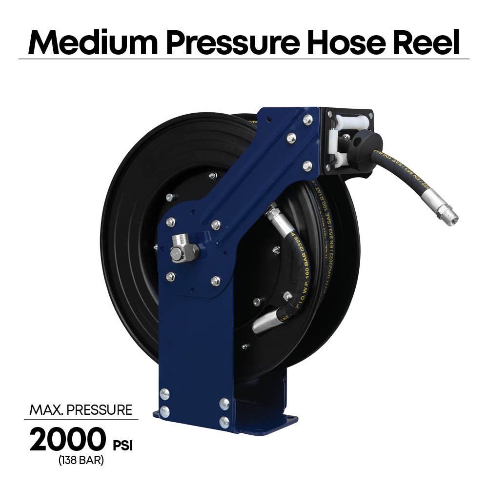 Groz HR/OL/10M/3-8/B 10 mtr Medium Pressure Oil Hose Reel