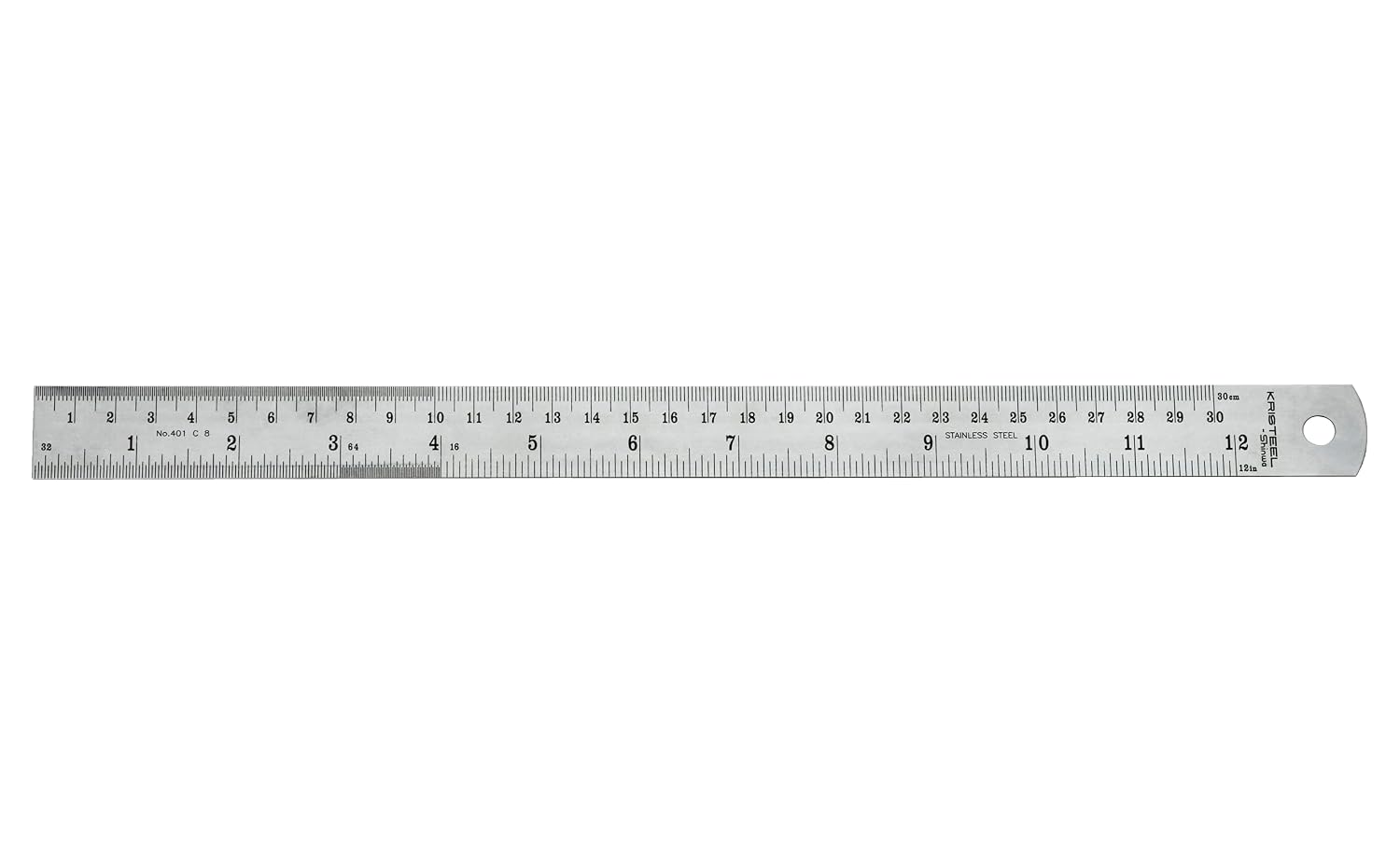 Kristeel 401 E Premium Stainless Steel Ruler 600mm / 24 Inch 25mm Width, 1.0mm Thick | Rust Proof Heavy Duty Measuring Ruler