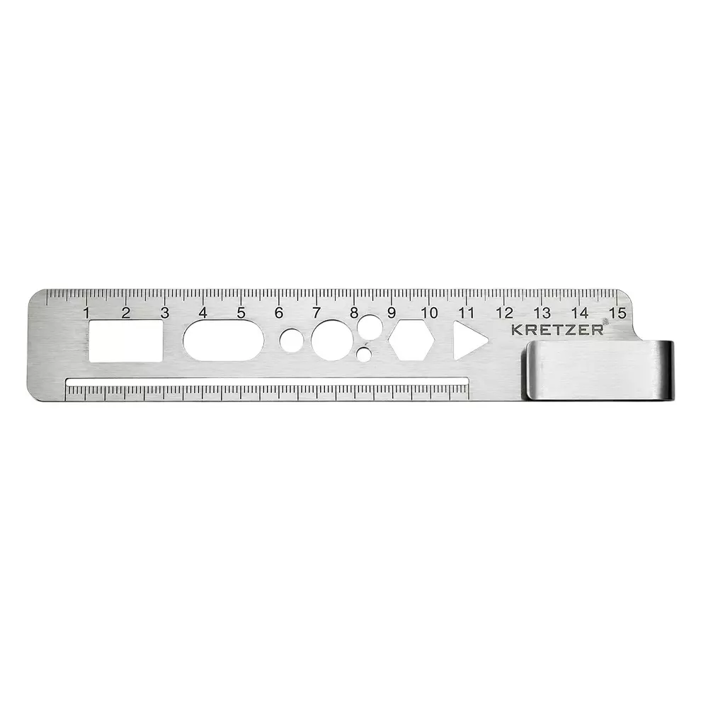 Kristeel CRGS06 Clip Rule With Geometric Shapes 0 - 150 mm Range Stainless Steel 170 mm Size,
