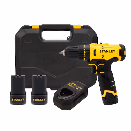 Stanley SCH10D2K-IN 12V Max 10mm Cordless Hammer Drill Driver Kit