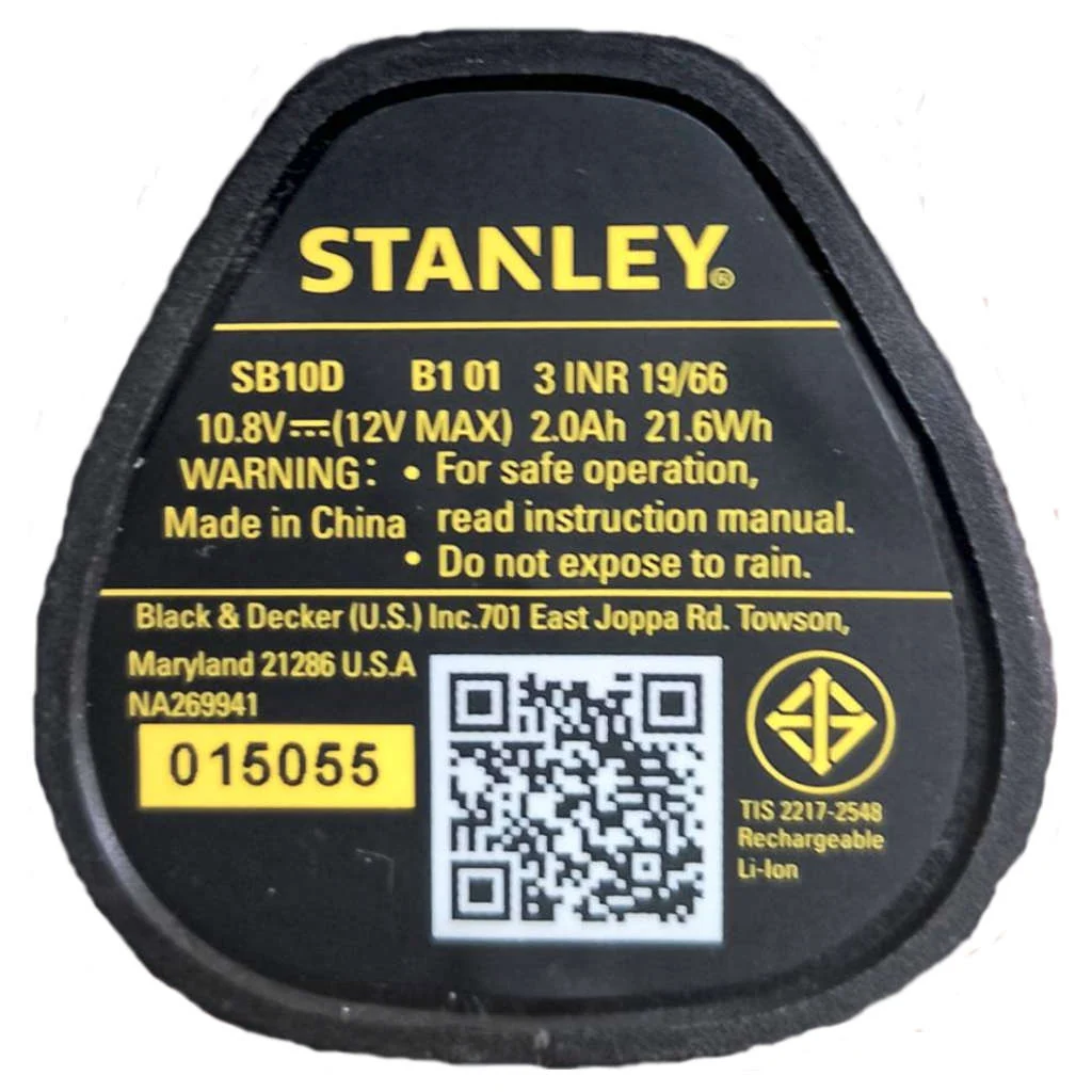 Stanley SB10D-B1 12V Max 2.0Ah Lithium-Ion Tower Battery - photo 3