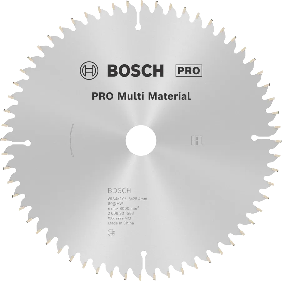 Bosch PRO Multi Material Cordless Circular Saw Blade 184 x 25 mm 60T - 2608901583