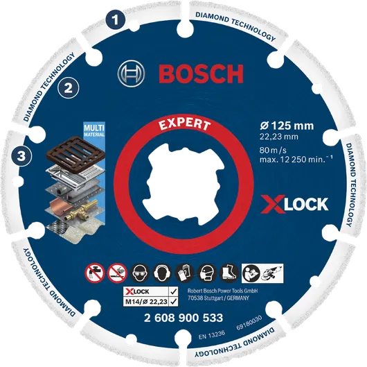 Bosch Expert X-LOCK Diamond Metal Cutting Wheel 125 mm - 2608900533