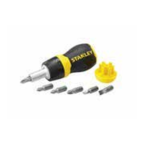 STANLEY 0-66-358 MULTIBIT MULTIBIT STUBBY RATCHETING SCREWDRIVER - STUBBY S/D RATCH