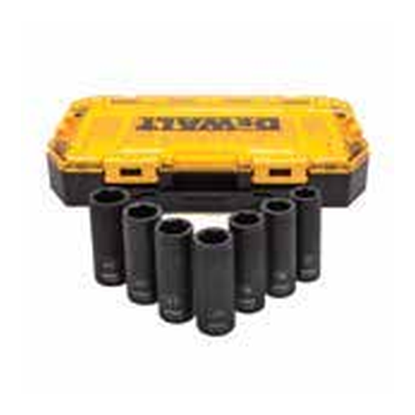 "DEWALT DWMT74737-0 7PC 1/2"" DEEP IMPACT SOCKET SET (17, 18, 19, 20, 21,"