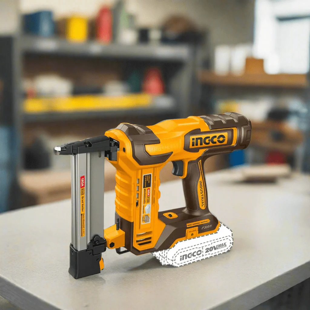 INGCO CCSNLI6008 - Brushless Cordless Crown Stapler/Nailer, 20V