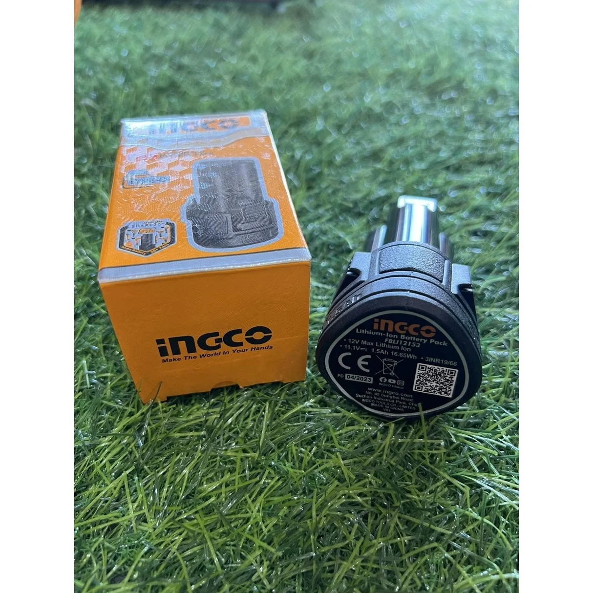 INGCO FBLI12153 - S12 Lithium-Ion Battery Pack, 12V, 1.5Ah, USB-C