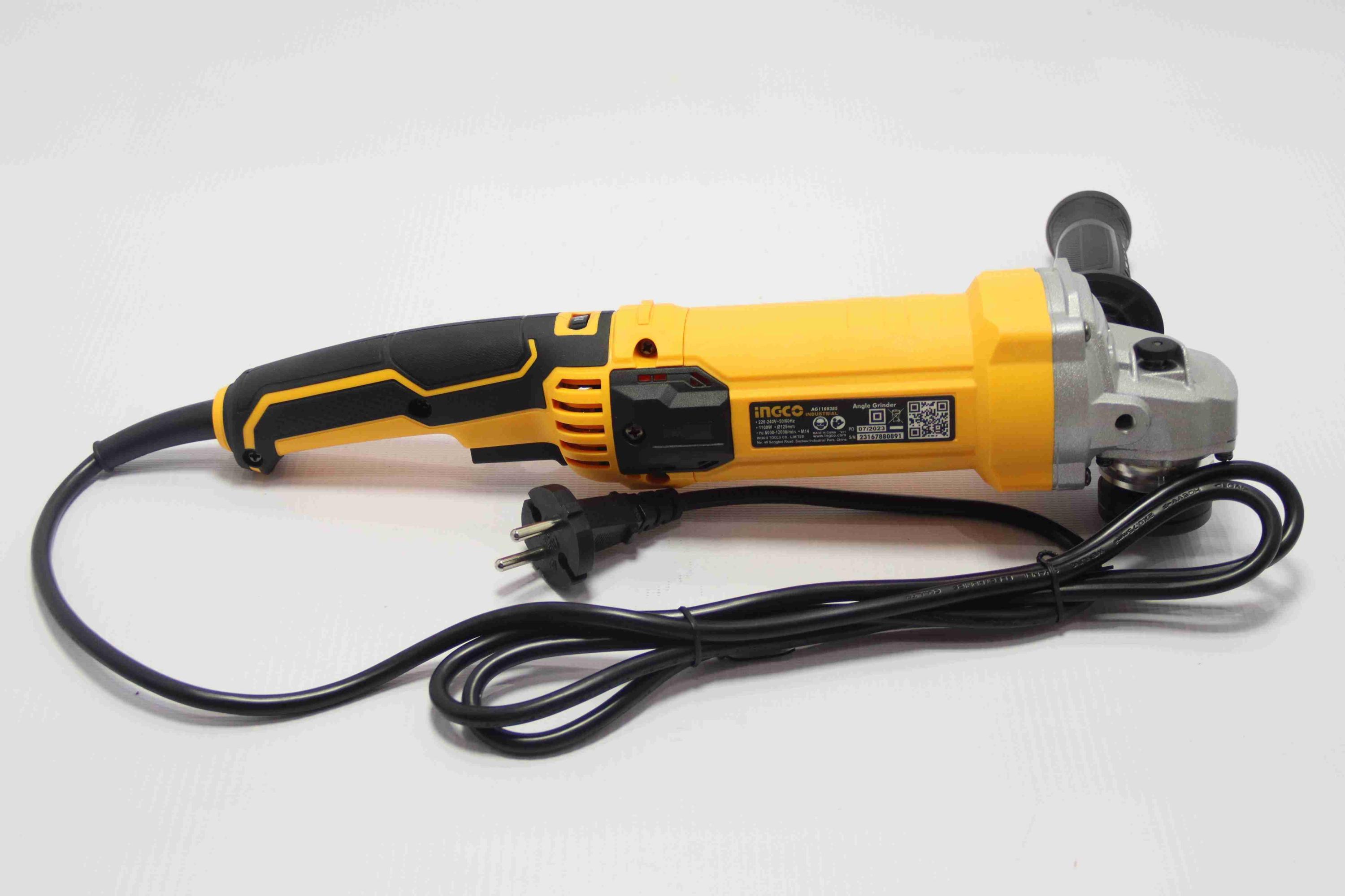 INGCO AG1100385 - Angle Grinder, 1100W, 125mm, 5000-12000rpm variable speed
