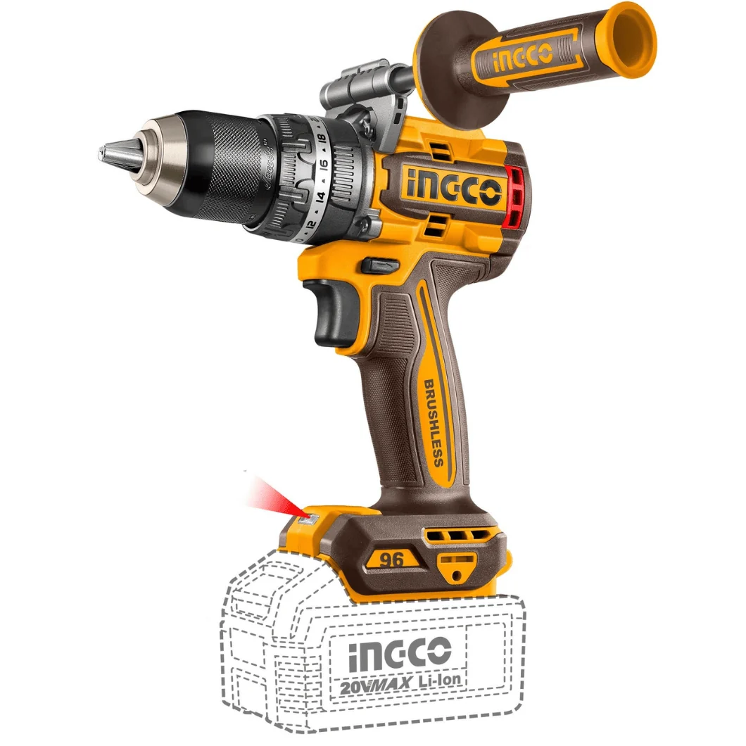 INGCO CIDLI209681 - Brushless Cordless Impact Drill, 20V, 96 Nm