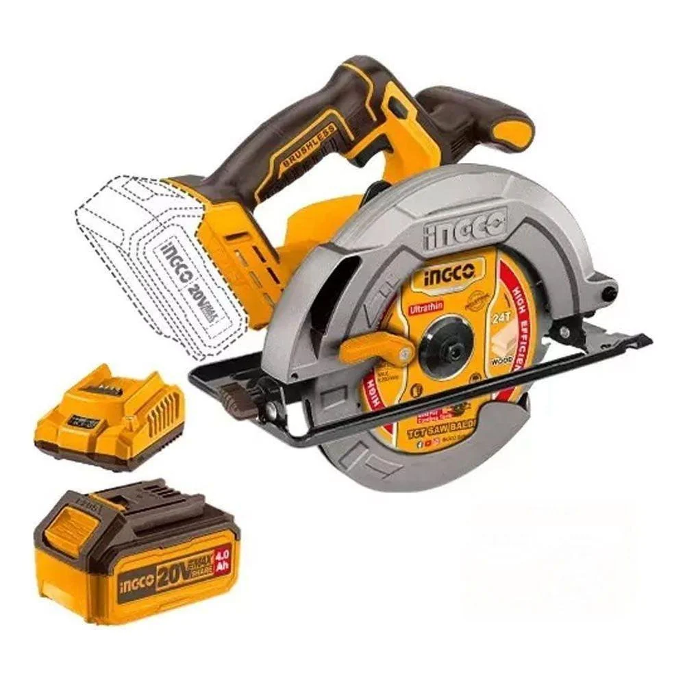 INGCO CSLI18511 - Brushless Cordless Circular Saw, 185 mm, 4800 rpm
