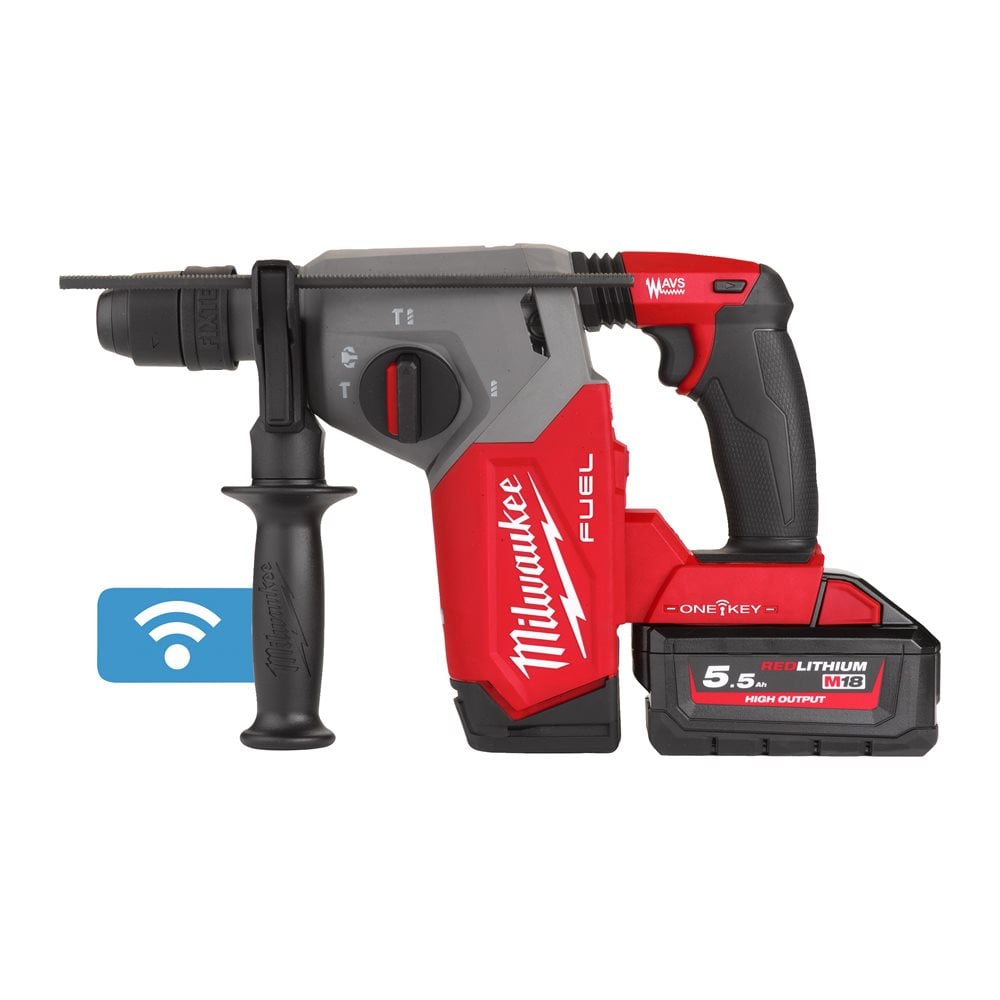 Milwaukee M18 ONEFHX - FUEL ONE-KEY 4-Mode 26 mm SDS-Plus Rotary Hammer Kit with FIXTEC