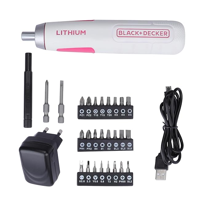 BLACK+DECKER BD40K27P 4V Push & Go Screwdriver Kit Pink