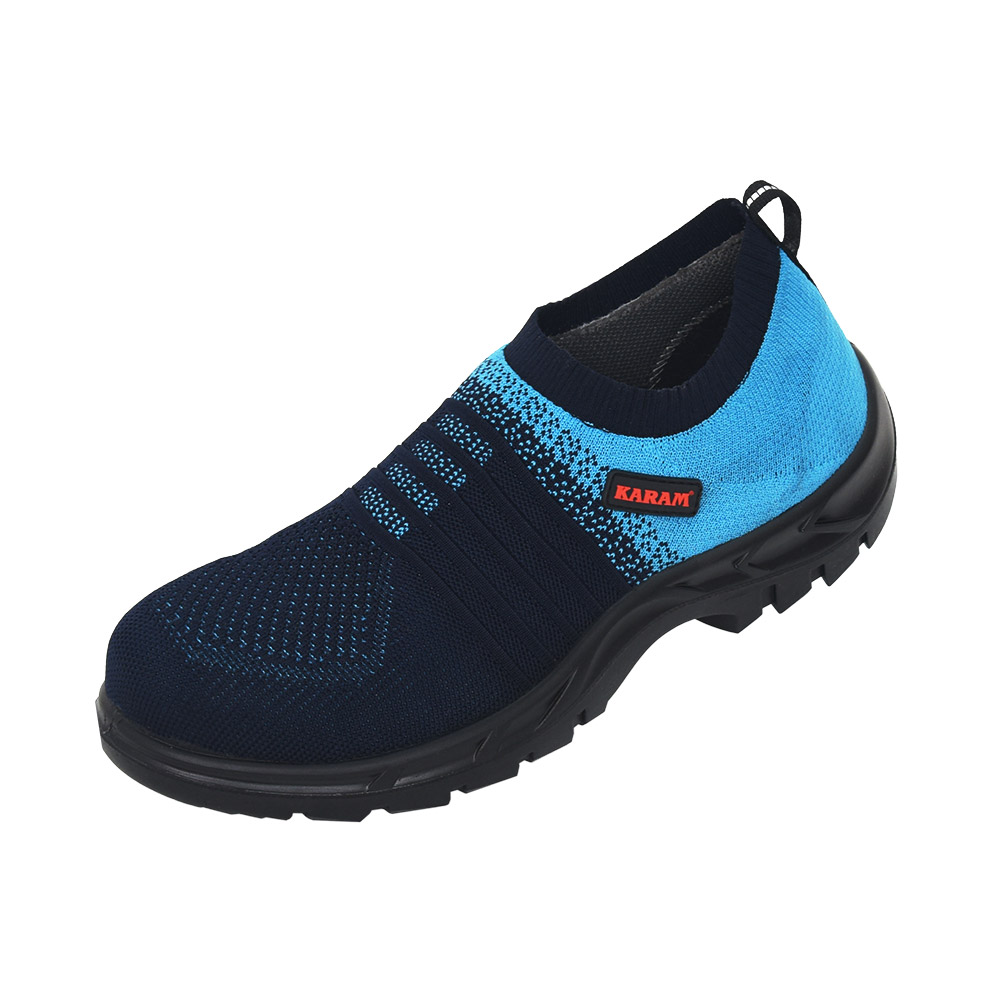 KARAM FS203 Flytex Navy Blue & Sky Blue Sporty Slip-on Safety Shoes