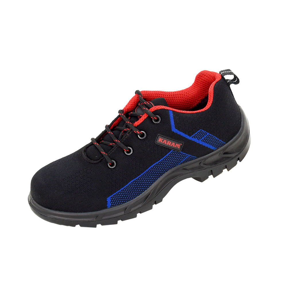 KARAM FS204 Flytex Black & Blue Sporty Lace-up Safety Shoes